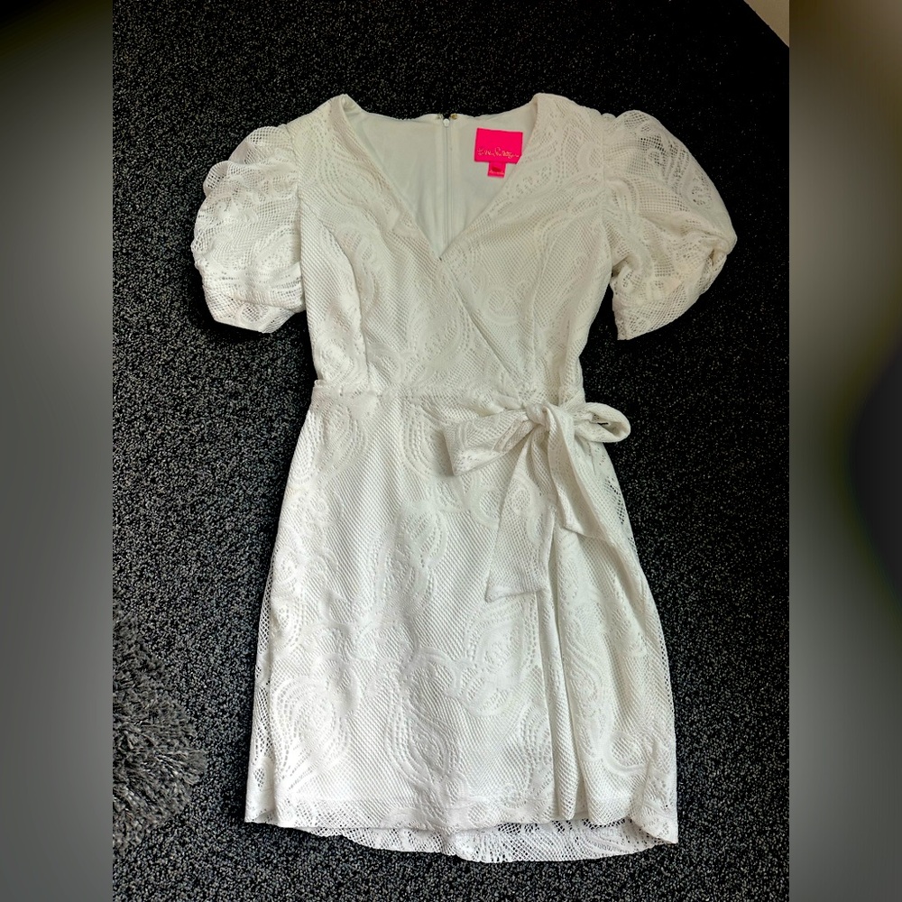 Lilly Pulitzer White Lace Wrap Dress XS